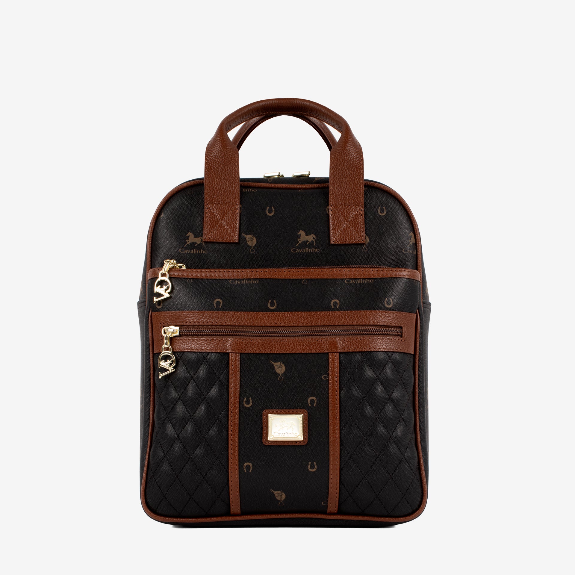 Cavalinho Di Cavallo Black Designer Backpack SKU 16250609.32 #color_black / brown
