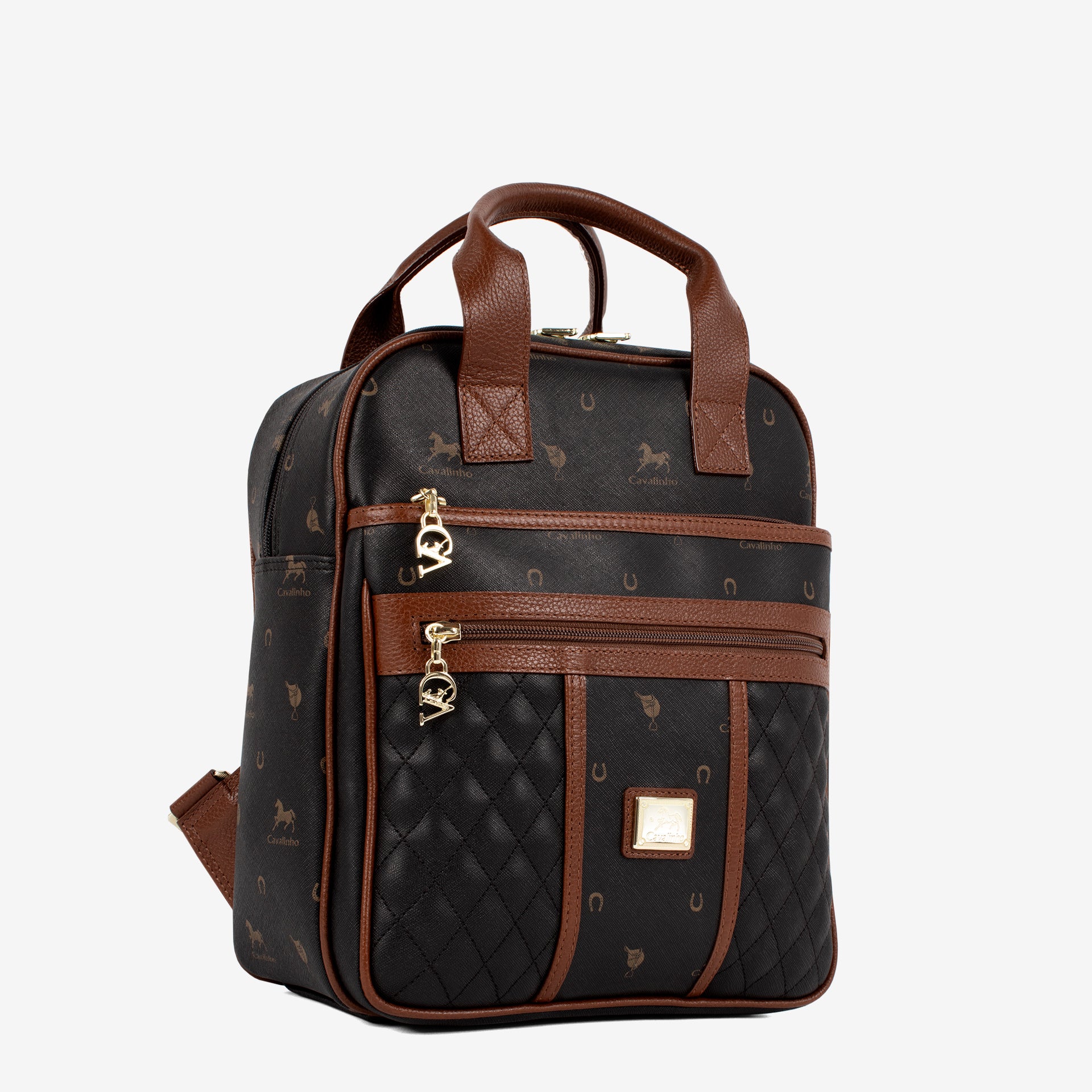 Cavalinho Di Cavallo Black Designer Backpack SKU 16250609.32 #color_black / brown