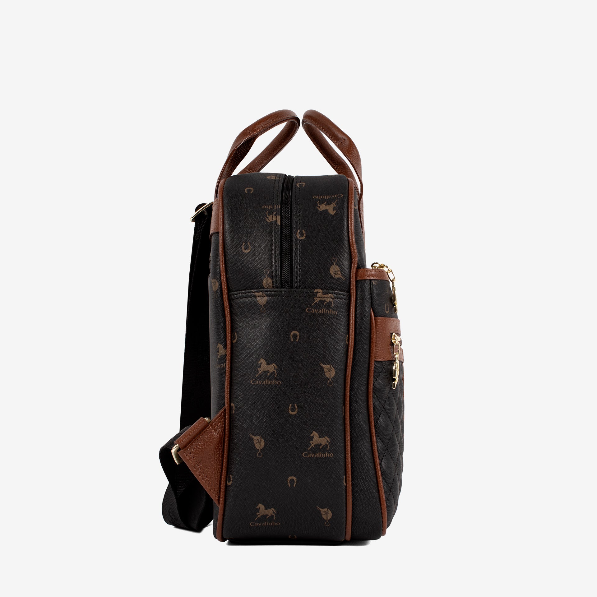 Cavalinho Di Cavallo Black Designer Backpack SKU 16250609.32 #color_black / brown