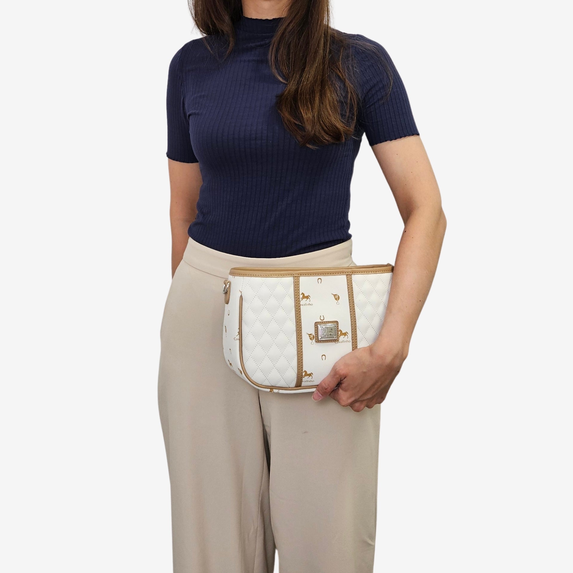Cavalinho Di Cavallo White Designer Handbag and Shoulder Bag SKU 16250615.06 #color_white