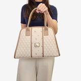Cavalinho Di Cavallo Beige Canvas Handbag Quilted SKU 16250624.05 #color_beige