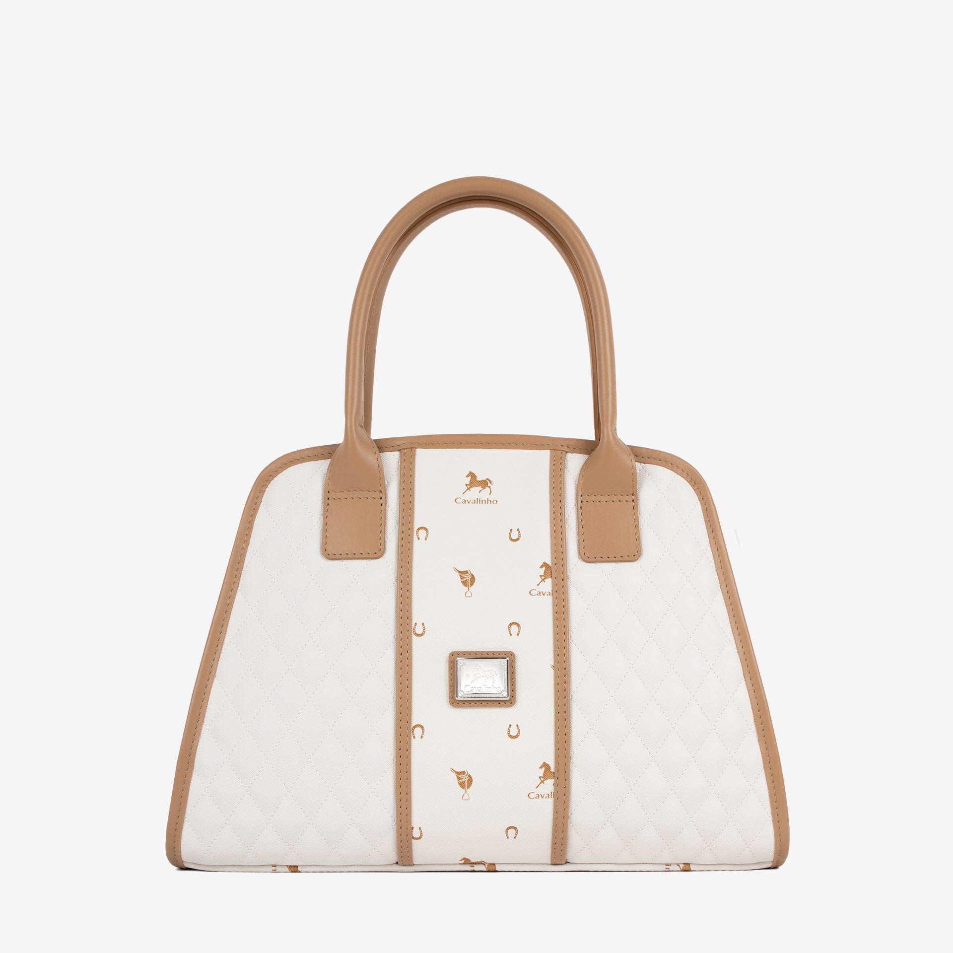 Cavalinho Di Cavallo White Canvas Handbag Quilted SKU 16250624.06 #color_white