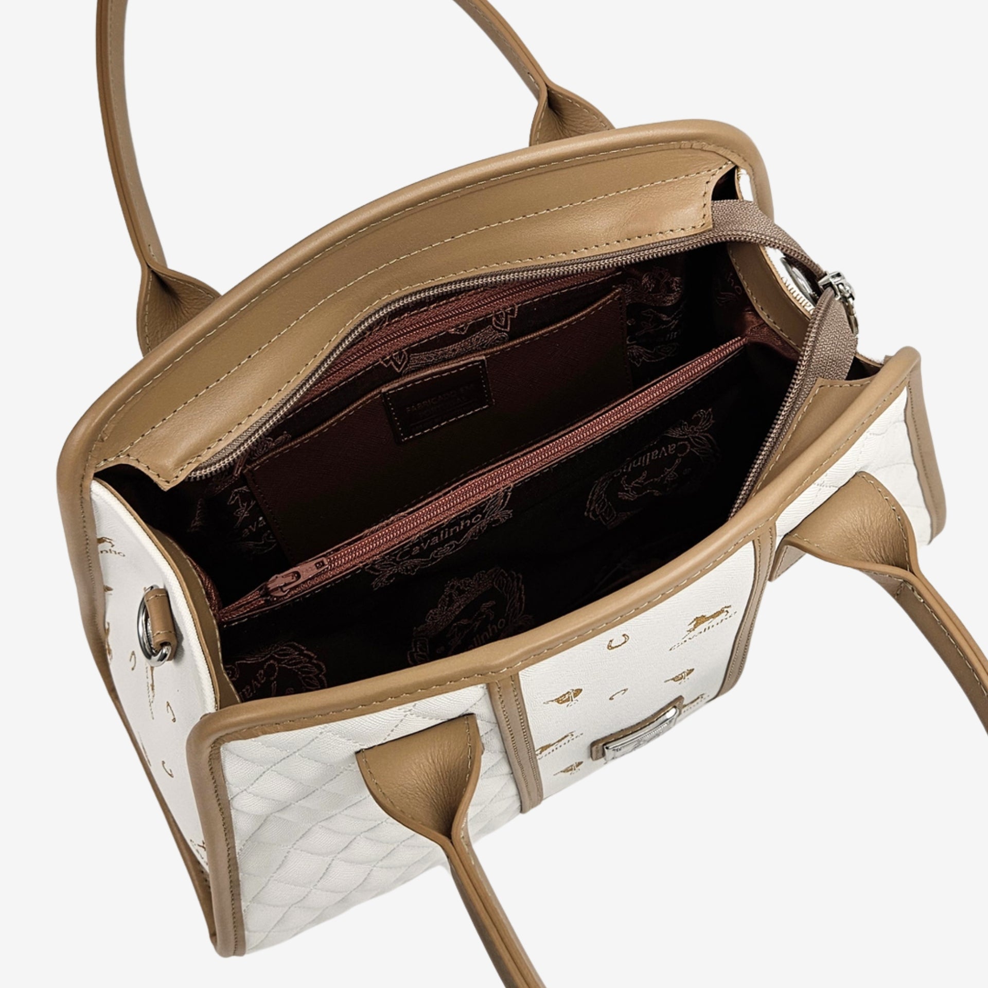 Cavalinho Di Cavallo White Canvas Handbag SKU 16250624.06 #color_white