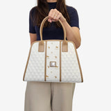 Cavalinho Di Cavallo White Canvas Handbag Quilted SKU 16250624.06 #color_white