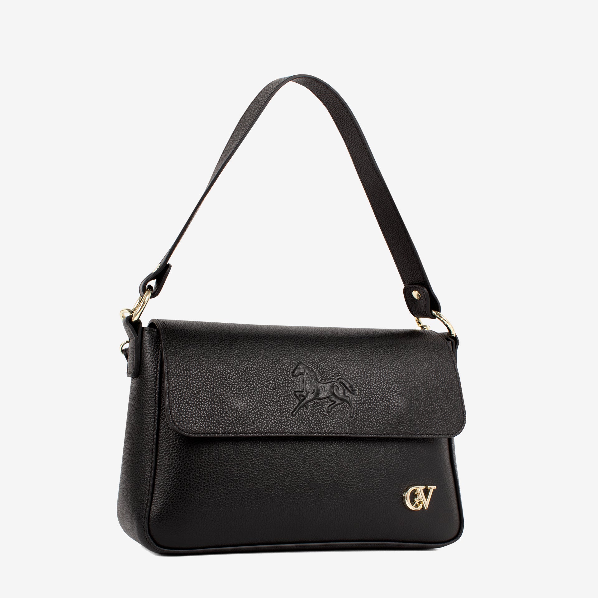 Signature CV By Cavalinho Black Leather Shoulder Bag SKU 16260642.01 #color_black