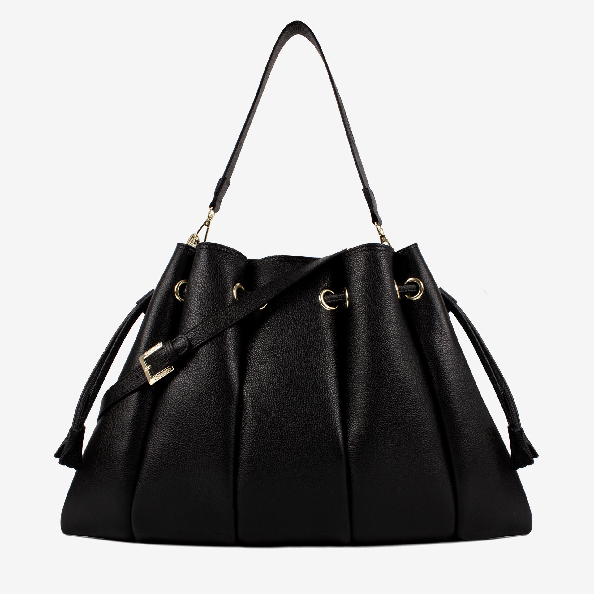 Black Signature CV by Cavalinho Leather Shoulder Bag SKU 16260644.01 #color_black