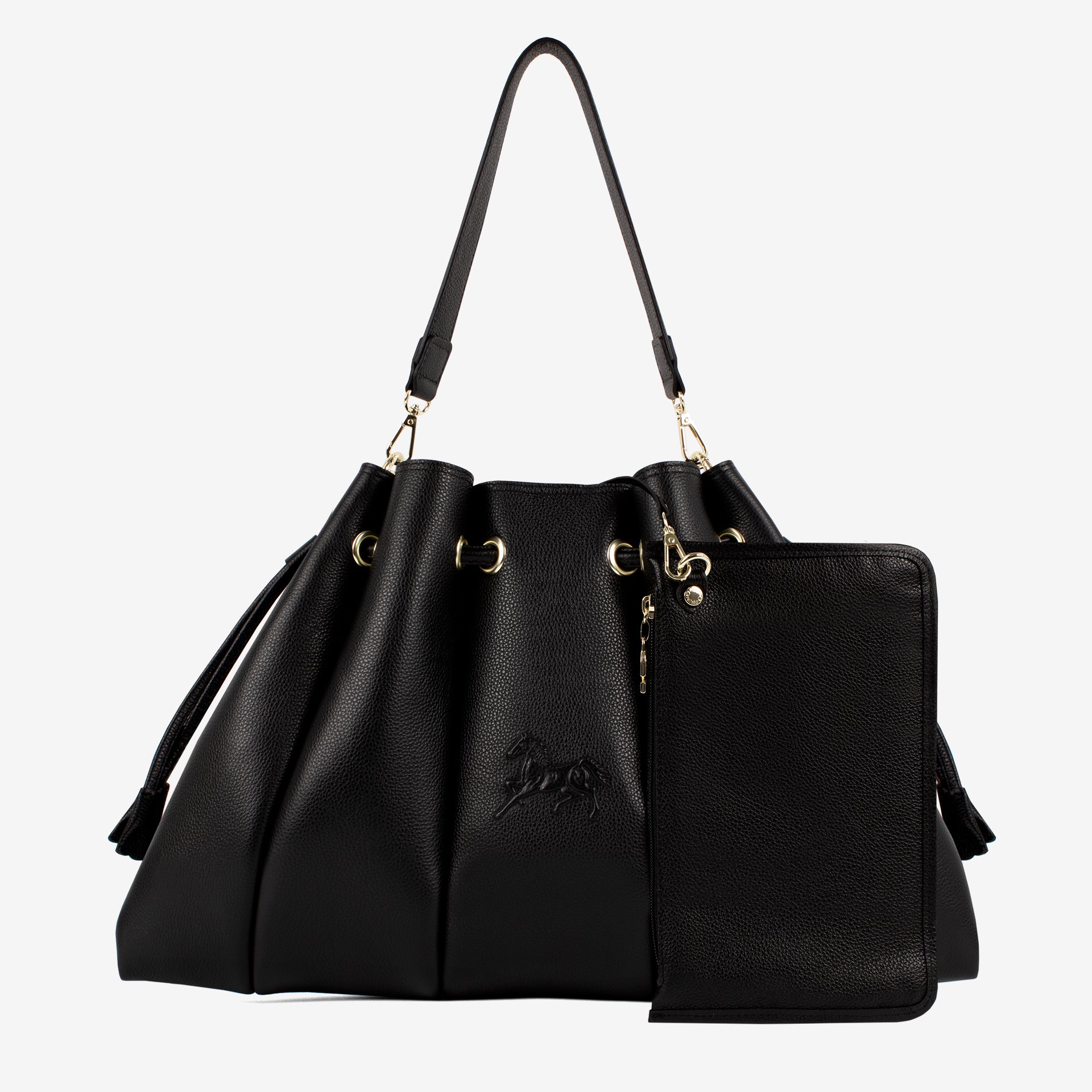 Black Signature CV by Cavalinho Leather Shoulder Bag SKU 16260644.01 #color_black