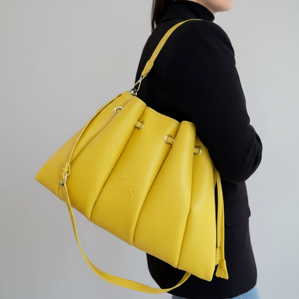 Signature CV by Cavalinho Yellow Leather Shoulder Bag SKU 16260644.08 #color_yellow