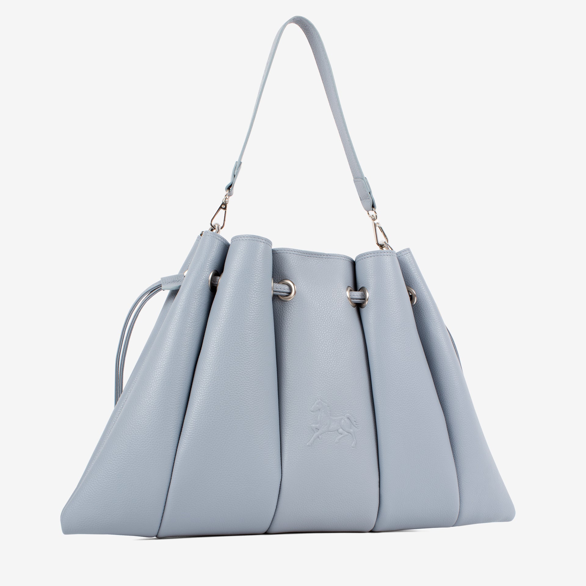 Signature CV by Cavalinho Grey-ish Blue Leather Shoulder Bag SKU 16260644.10 #color_lightblue