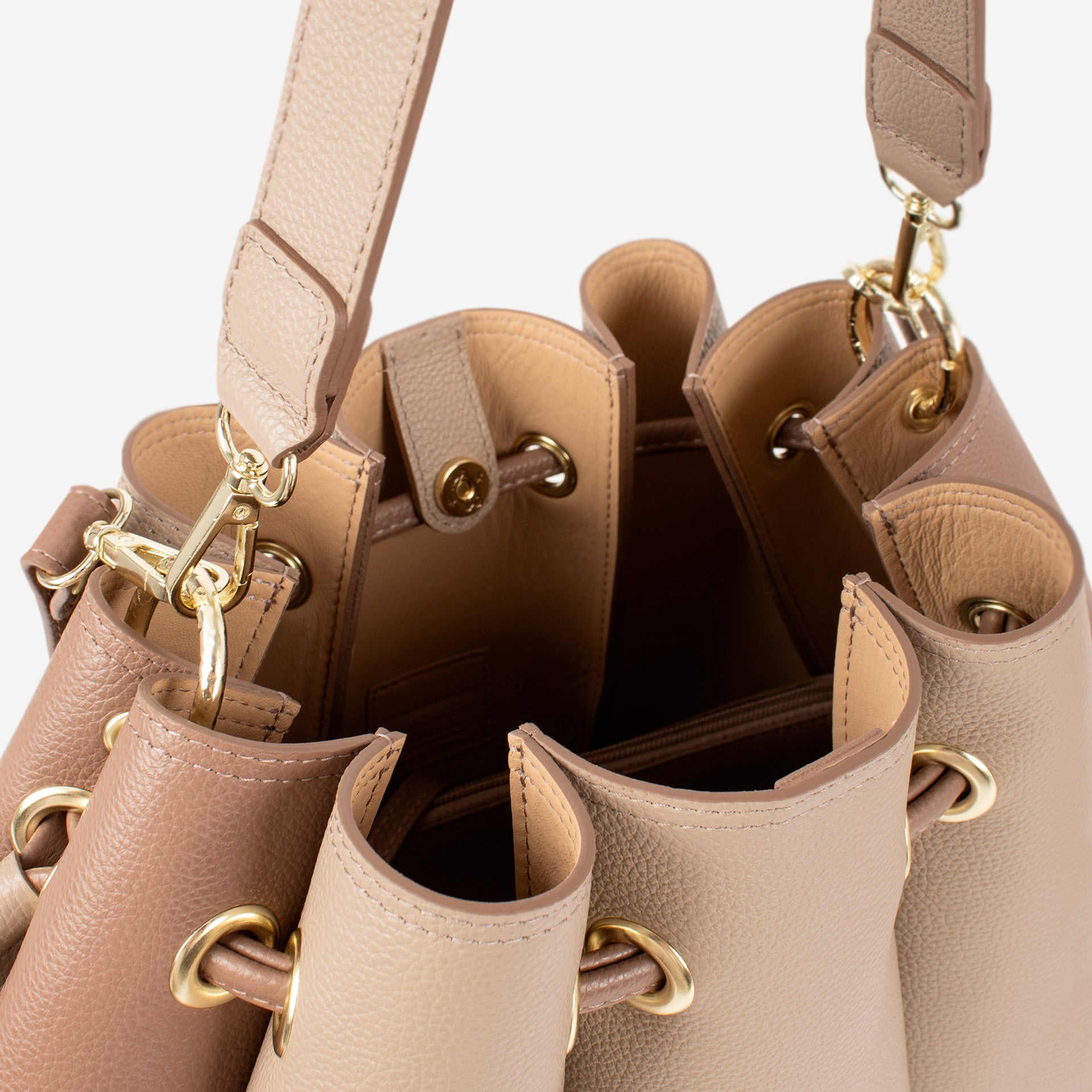Nude Signature CV by Cavalinho Leather Shoulder Bag SKU 16260644.31 #color_sand / beige