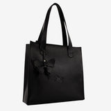Black Signature CV by Cavalinho Leather Tote Bag with Butterfly Charm SKU 16260645.01 #color_Black