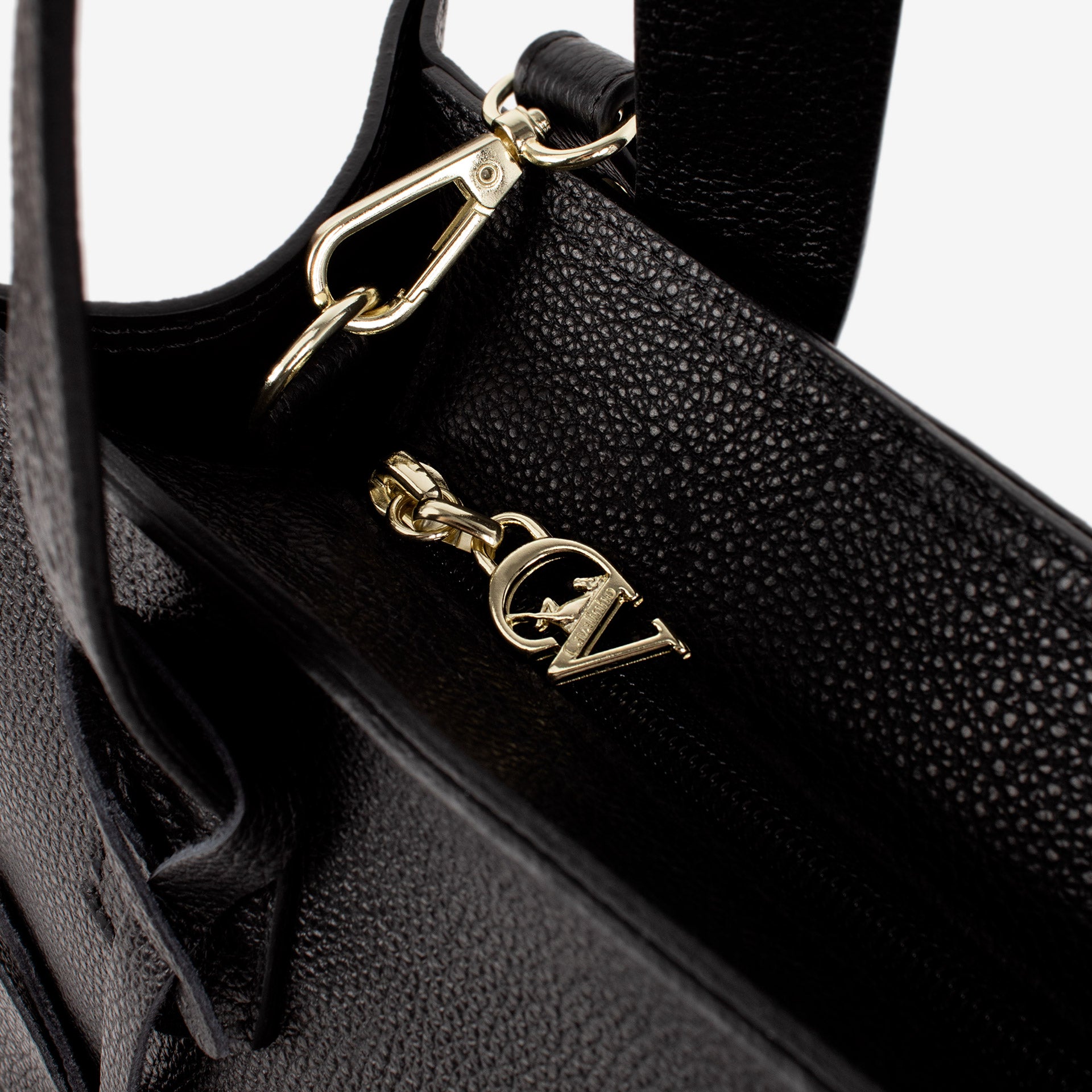 Black Signature CV by Cavalinho Leather Tote Bag with Butterfly Charm SKU 16260645.01 #color_Black
