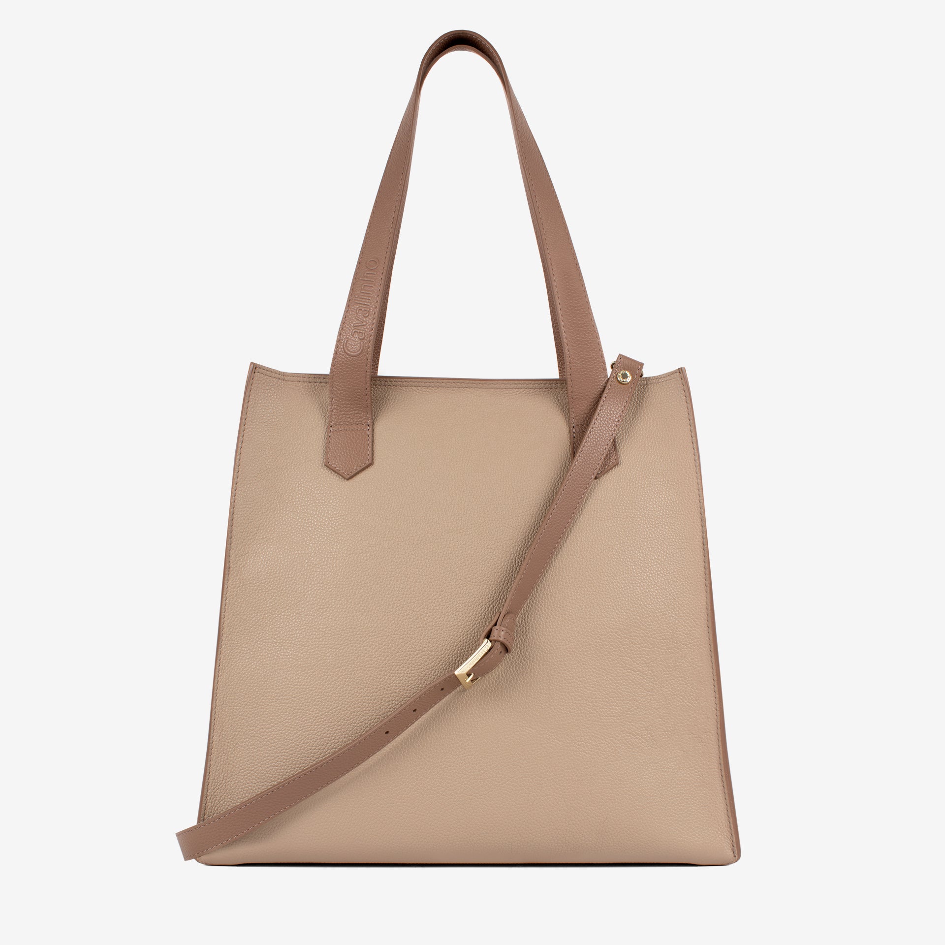 Beige Signature CV by Cavalinho Leather Tote Bag SKU 16260645.31 #color_sand / beige