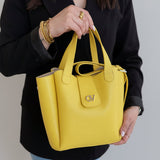 Signature CV By Cavalinho Yellow Leather Handbag SKU 16260646.08 #color_yellow, jaune, amarelo