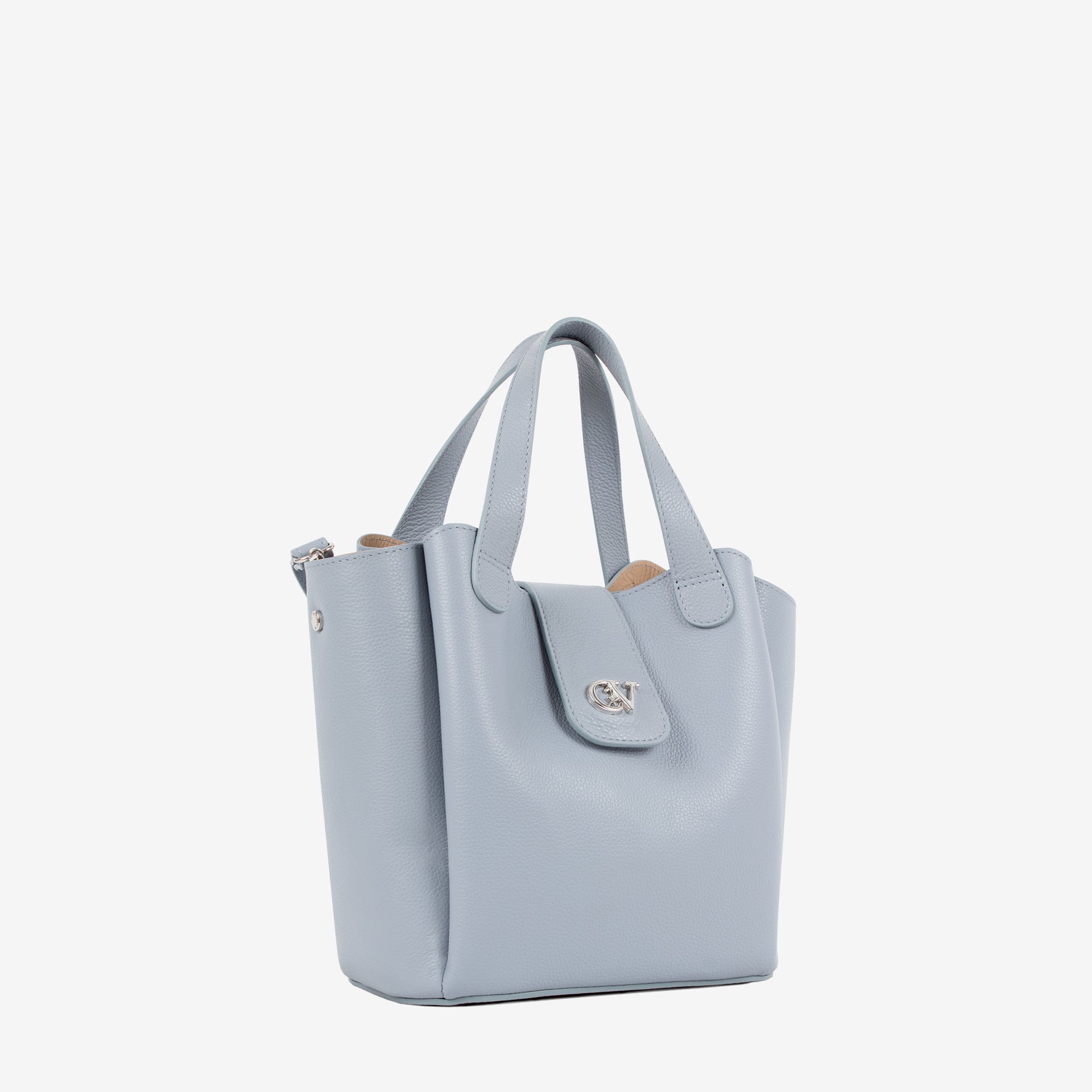 Signature CV By Cavalinho Grey-ish Blue Leather Handbag SKU 16260646.10 #color_lightblue