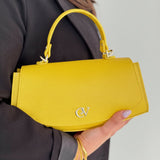 Signature CV By Cavalinho Designer Yellow Leather Handbag SKU 16260647.08 #color_yellow, jaune, amarelo
