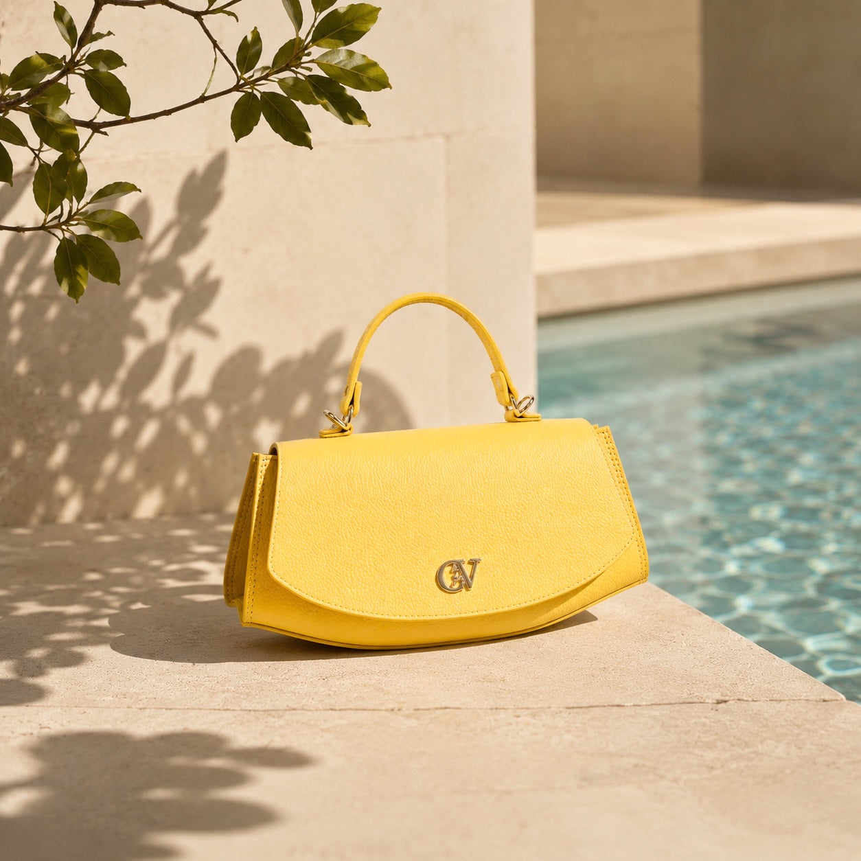 Signature CV By Cavalinho Designer Yellow Leather Handbag SKU 16260647.08 #color_yellow, jaune, amarelo