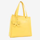 Signature CV by Cavalinho Yellow Leather Tote Bag with Butterfly Charm SKU 16260649.08 #color_yellow