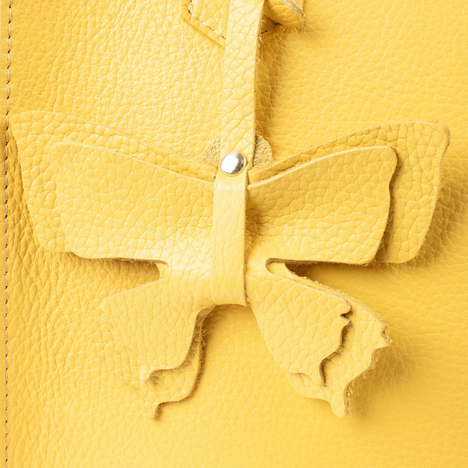 Signature CV by Cavalinho Yellow Leather Tote Bag with Butterfly Charm SKU 16260649.08 #color_yellow