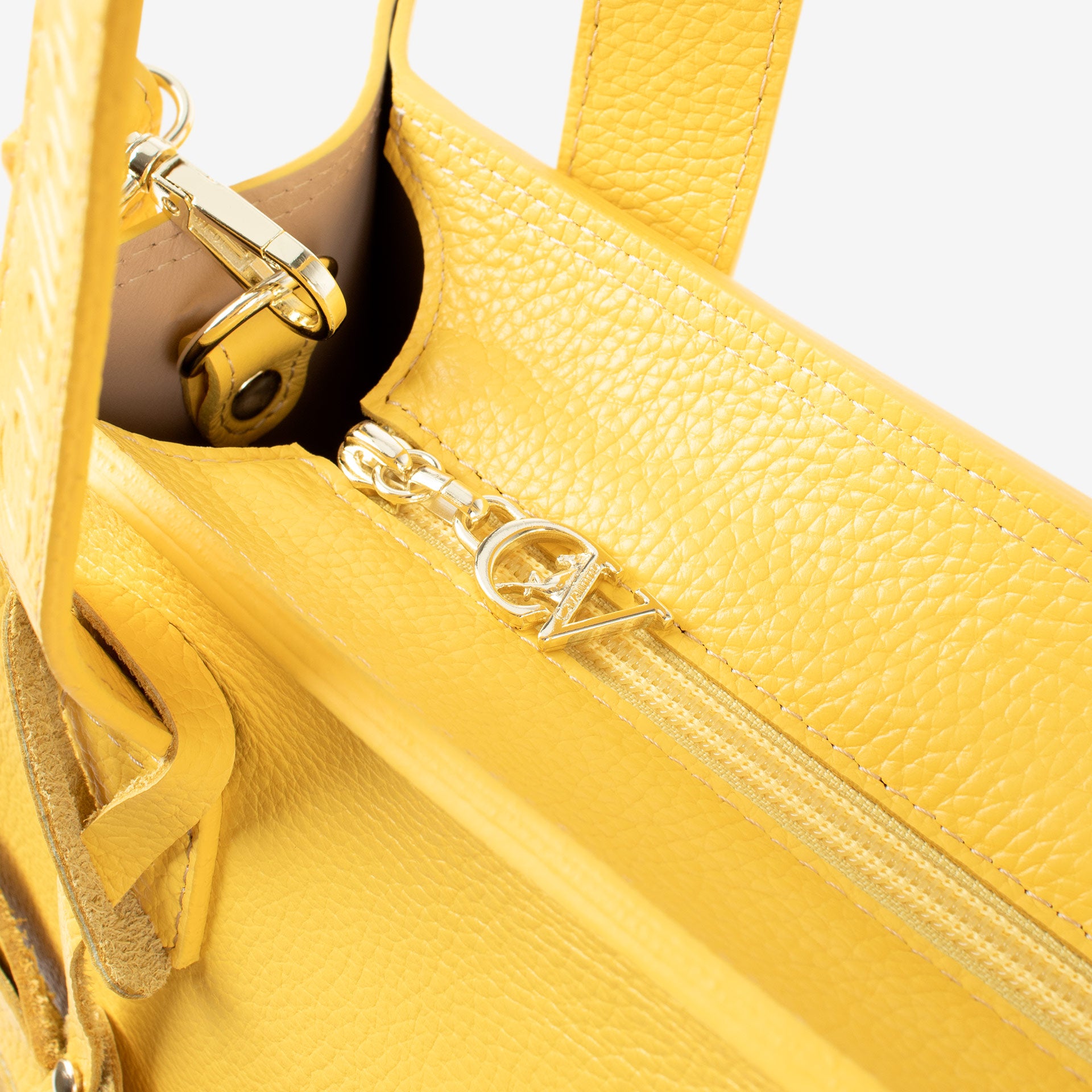 Signature CV by Cavalinho Yellow Leather Tote Bag with Butterfly Charm SKU 16260649.08 #color_yellow