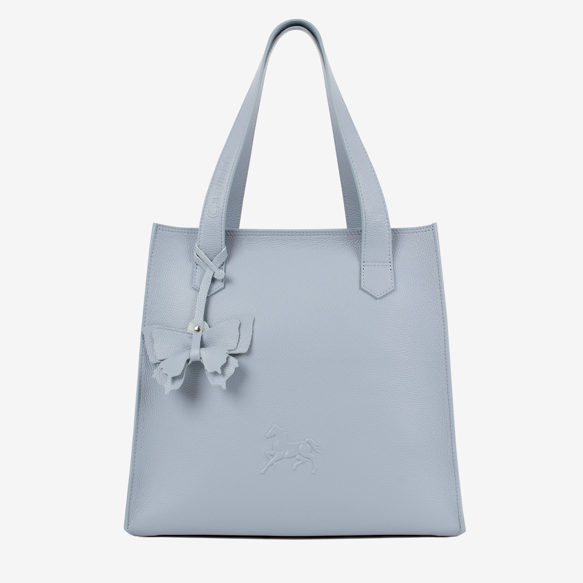 Signature CV by Cavalinho Grey Blue Leather Tote Bag with Butterfly Charm SKU 16260649.10 #color_lightblue