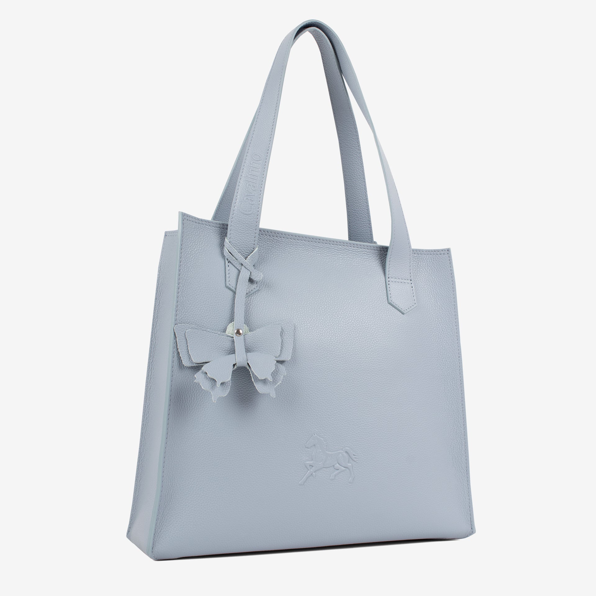 Signature CV by Cavalinho Grey Blue Leather Tote Bag with Butterfly Charm SKU 16260649.10 #color_lightblue