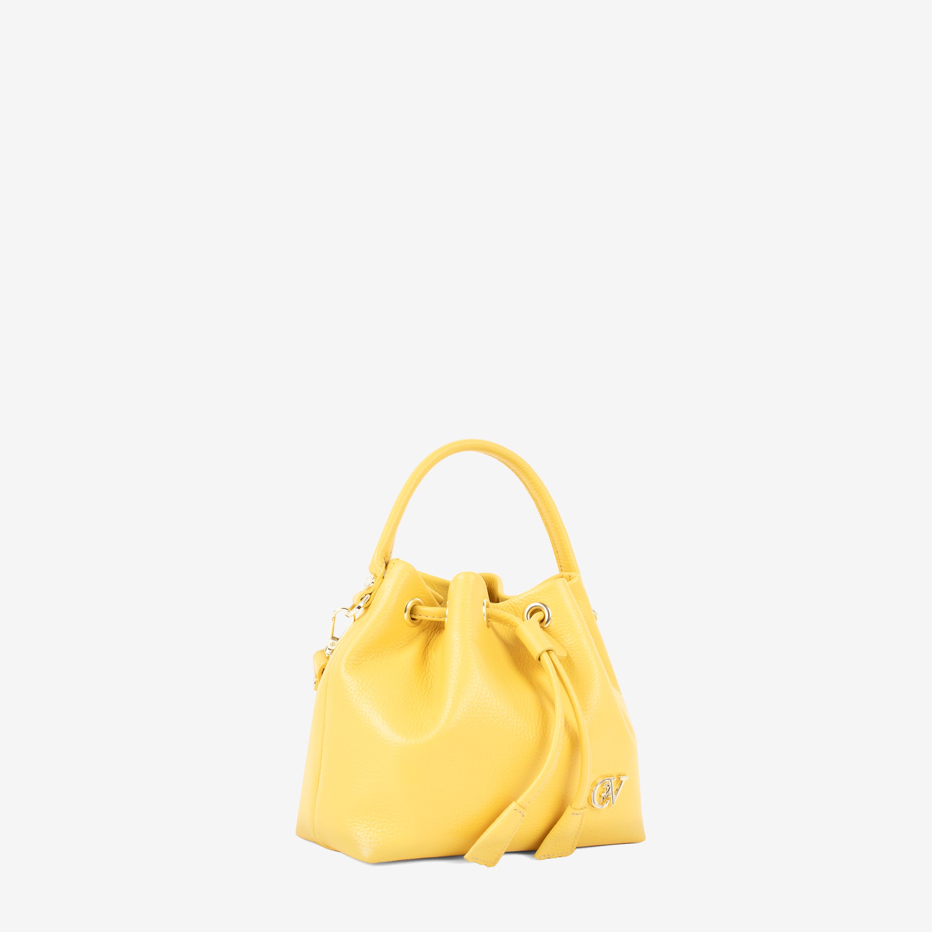 Signature CV By Cavalinho Yellow Leather Mini Bucket Bag SKU 16260651.08 #color_yellow, jaune, amarelo