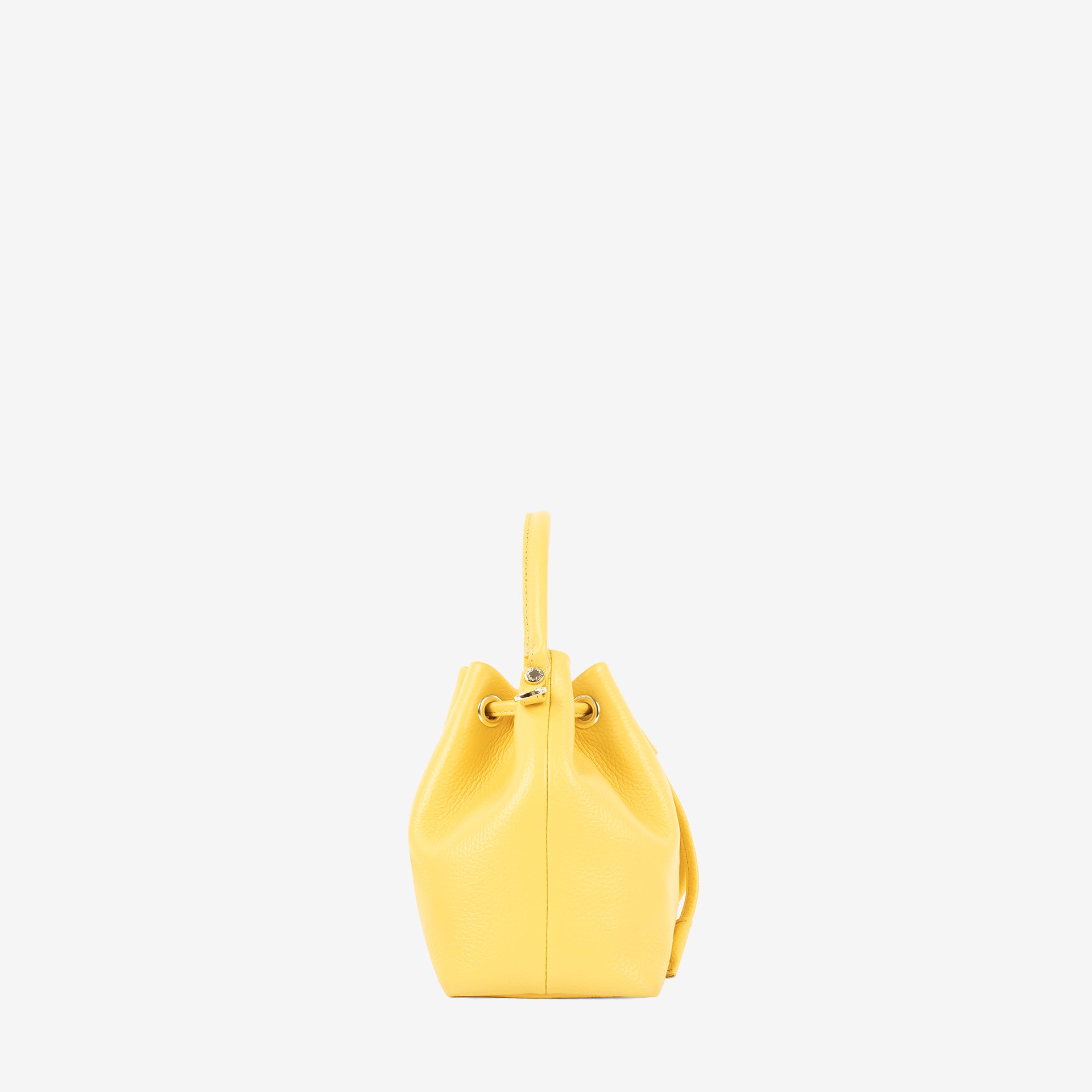 Signature CV By Cavalinho Yellow Leather Mini Bucket Bag SKU 16260651.08 #color_yellow, jaune, amarelo