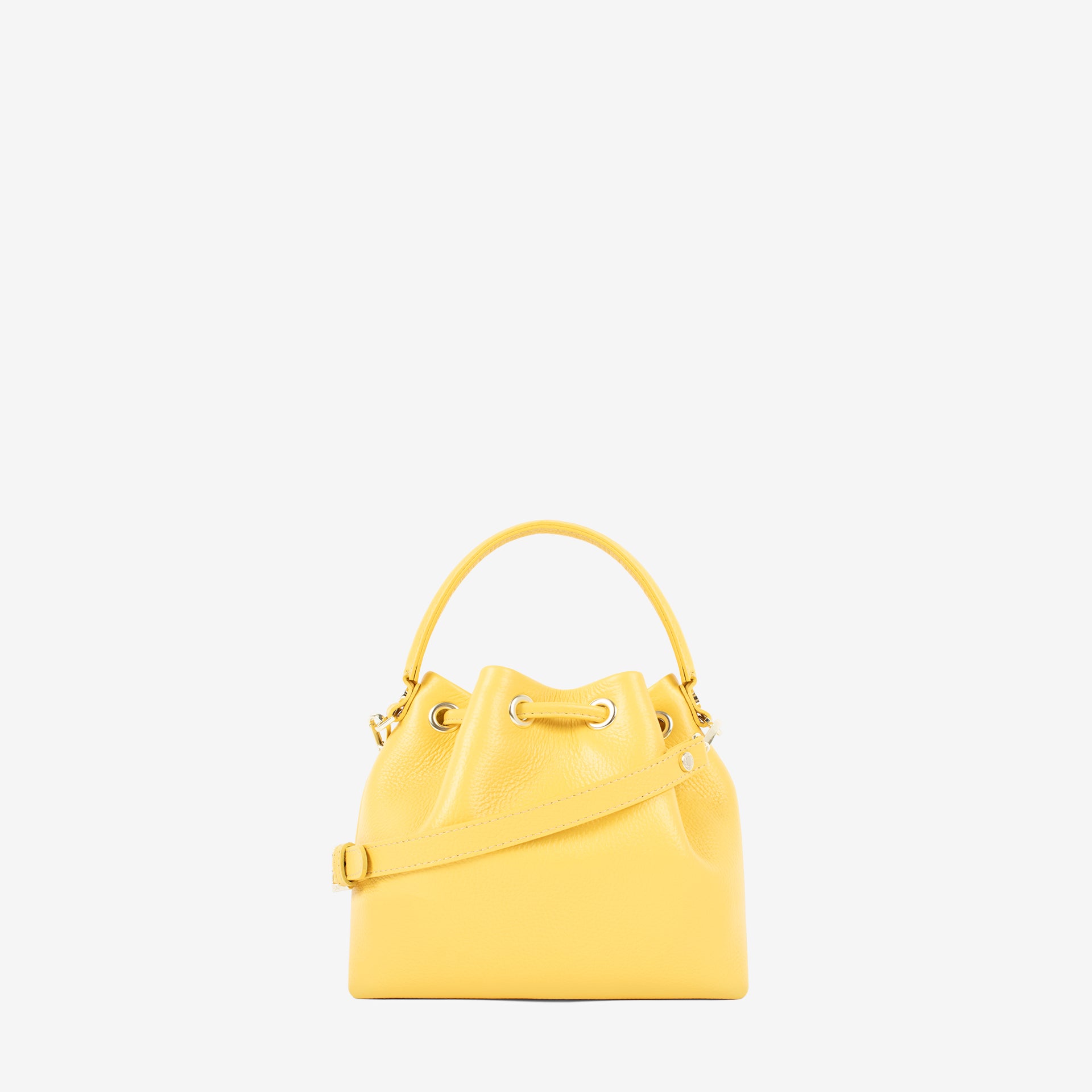 Signature CV By Cavalinho Yellow Leather Mini Bucket Bag SKU 16260651.08 #color_yellow, jaune, amarelo