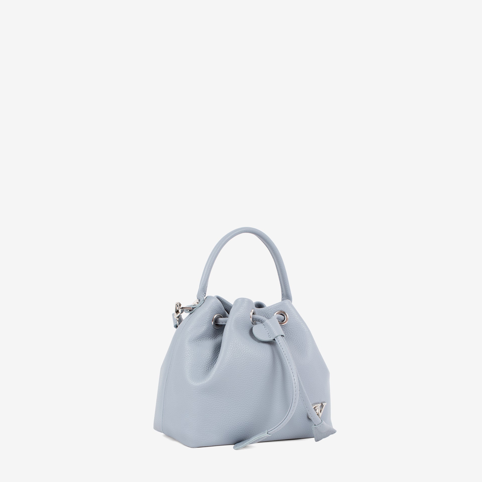 Signature CV By Cavalinho Grey-ish Blue Leather Mini Bucket Bag SKU 16260651.10 #color_lightblue