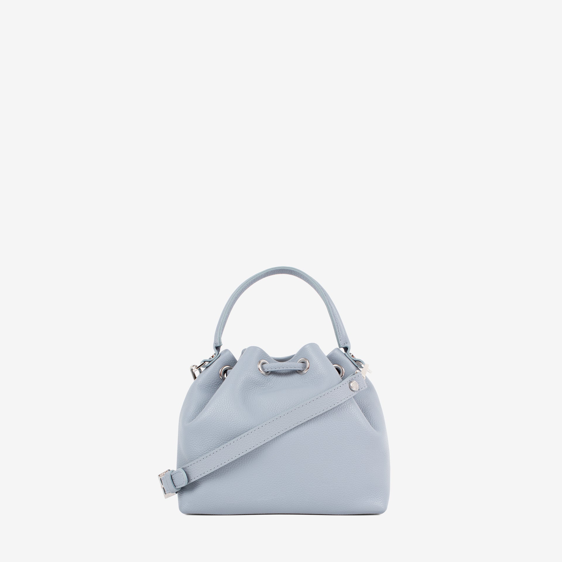 Signature CV By Cavalinho Grey-ish Blue Leather Mini Bucket Bag SKU 16260651.10 #color_lightblue