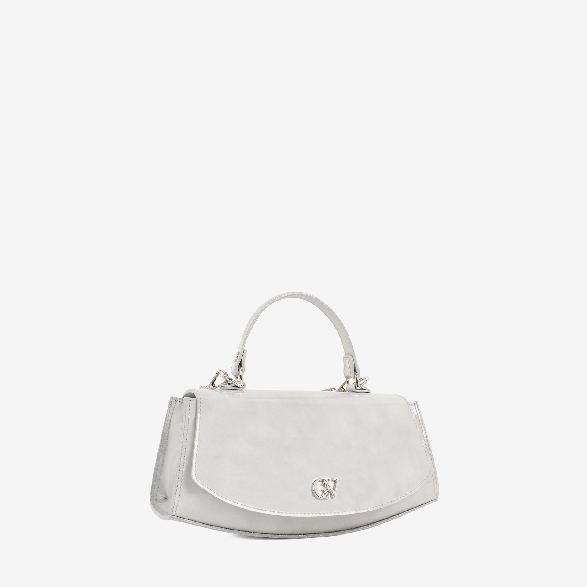 Iconic By Cavalinho Greyish Blue Patent Leather Handbag SKU 16270647.10 #color_lightblue