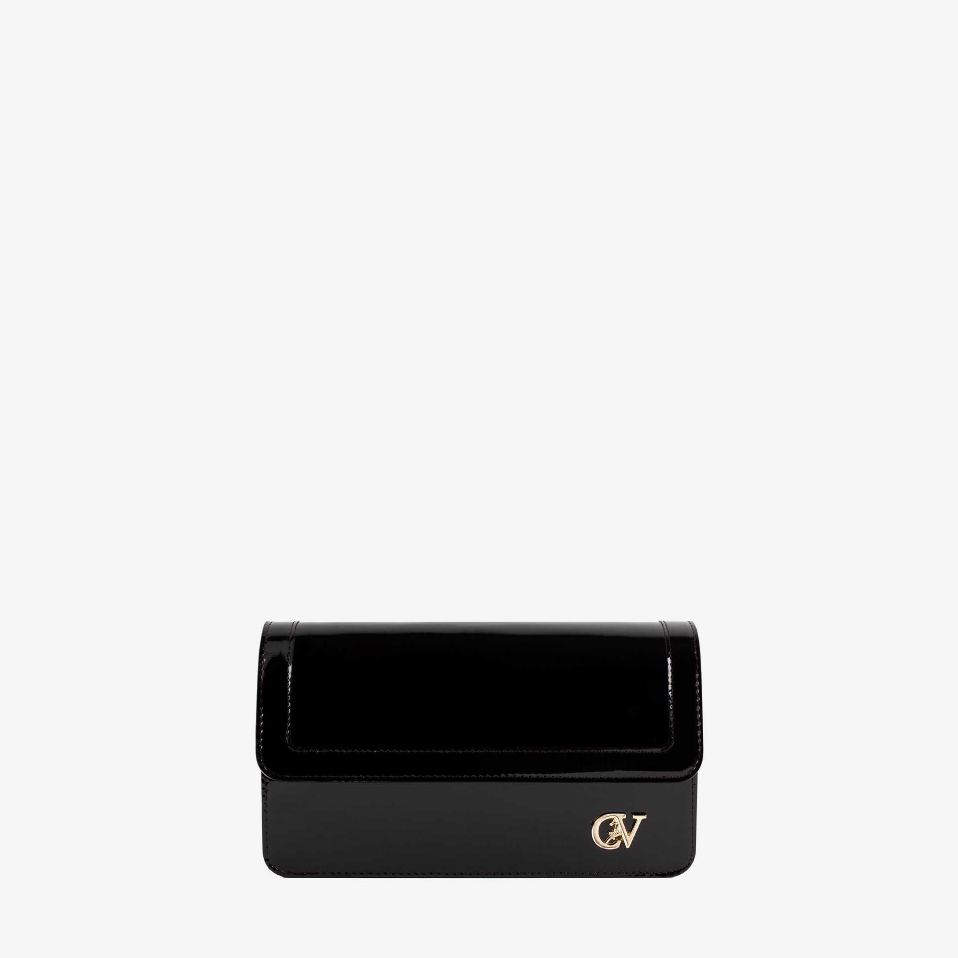 Iconic by Cavalinho Black Patent Leather Clutch Shoulder Bag SKU 16270648.01 #color_black