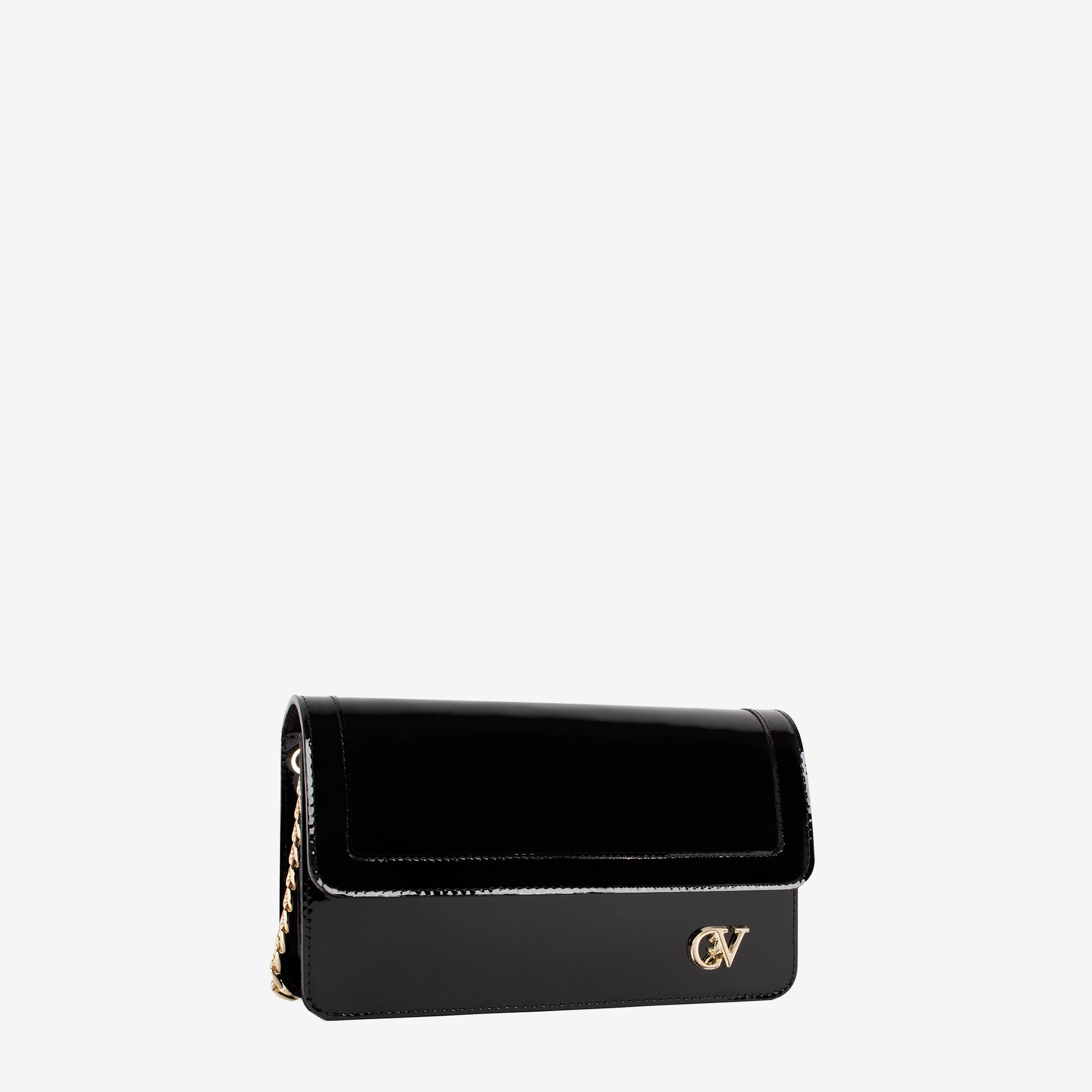 Iconic by Cavalinho Black Patent Leather Clutch Shoulder Bag SKU 16270648.01 #color_black