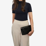 Iconic by Cavalinho Black Patent Leather Clutch Shoulder Bag SKU 16270648.01 #color_black