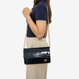 Iconic by Cavalinho Navy Blue Patent Leather Clutch Shoulder Bag SKU 16270648.03 #color_navy
