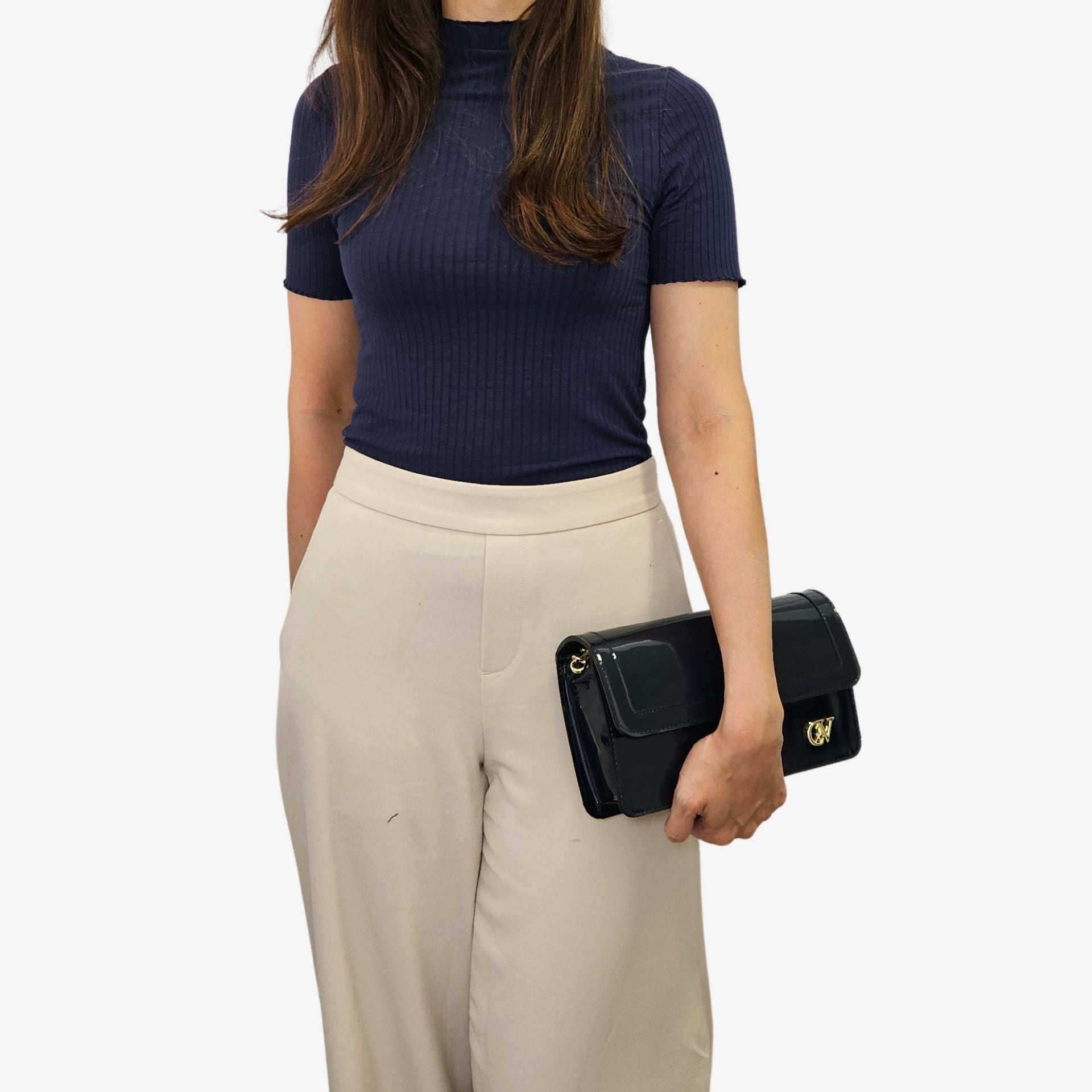 Iconic by Cavalinho Navy Blue Patent Leather Clutch Shoulder Bag SKU 16270648.03 #color_navy
