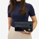 Iconic by Cavalinho Navy Blue Patent Leather Clutch Shoulder Bag SKU 16270648.03 #color_navy