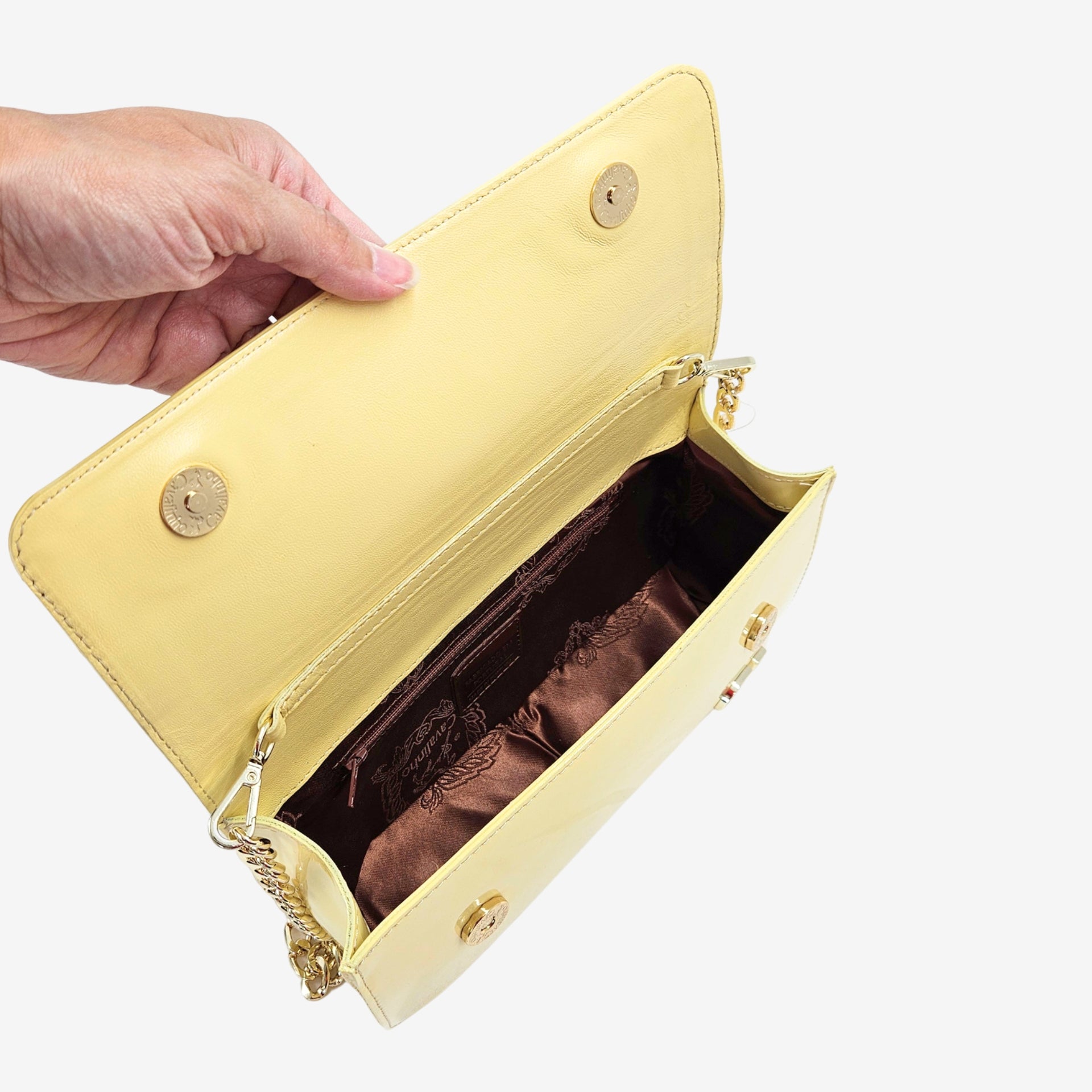 Iconic by Cavalinho Yellow Patent Leather Clutch Shoulder Bag SKU 16270648.08 #color_yellow