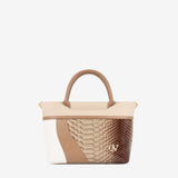CV by Cavalinho designer handbag in beige and white with patent leather croc-effect detailing SKU 16280635.31 #color_beige / white, beige / blanc, bege / branco