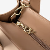 CV by Cavalinho beige and white tote bag with croc-effect patent leather detailing SKU 16280649.31 #color_beige / white, beige / blanc, bege / branco