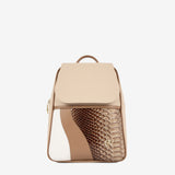 CV by Cavalinho beige and white backpack with croc-effect patent leather detailing SKU 16280653.31 #color_beige / white, beige / blanc, bege / branco