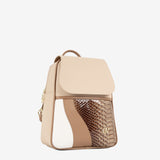 CV by Cavalinho beige and white backpack with croc-effect patent leather detailing SKU 16280653.31 #color_beige / white, beige / blanc, bege / branco