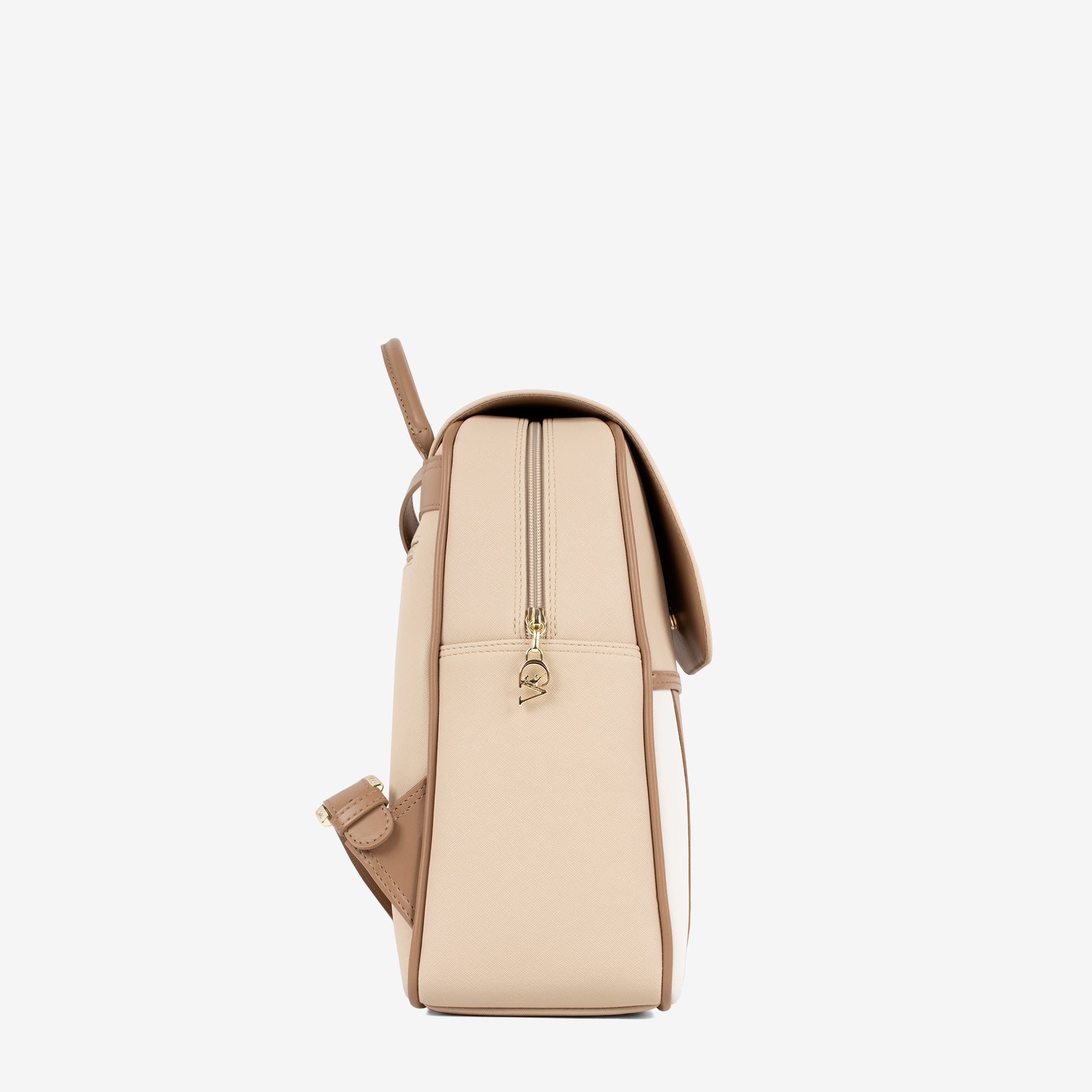 CV by Cavalinho beige and white backpack with croc-effect patent leather detailing SKU 16280653.31 #color_beige / white, beige / blanc, bege / branco