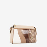 CV by Cavalinho beige and white crossbody bag with croc-effect patent leather SKU 16280654.31 #color_beige / white, beige / blanc, bege / branco