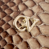 CV by Cavalinho beige and white crossbody bag with croc-effect patent leather SKU 16280654.31 #color_beige / white, beige / blanc, bege / branco