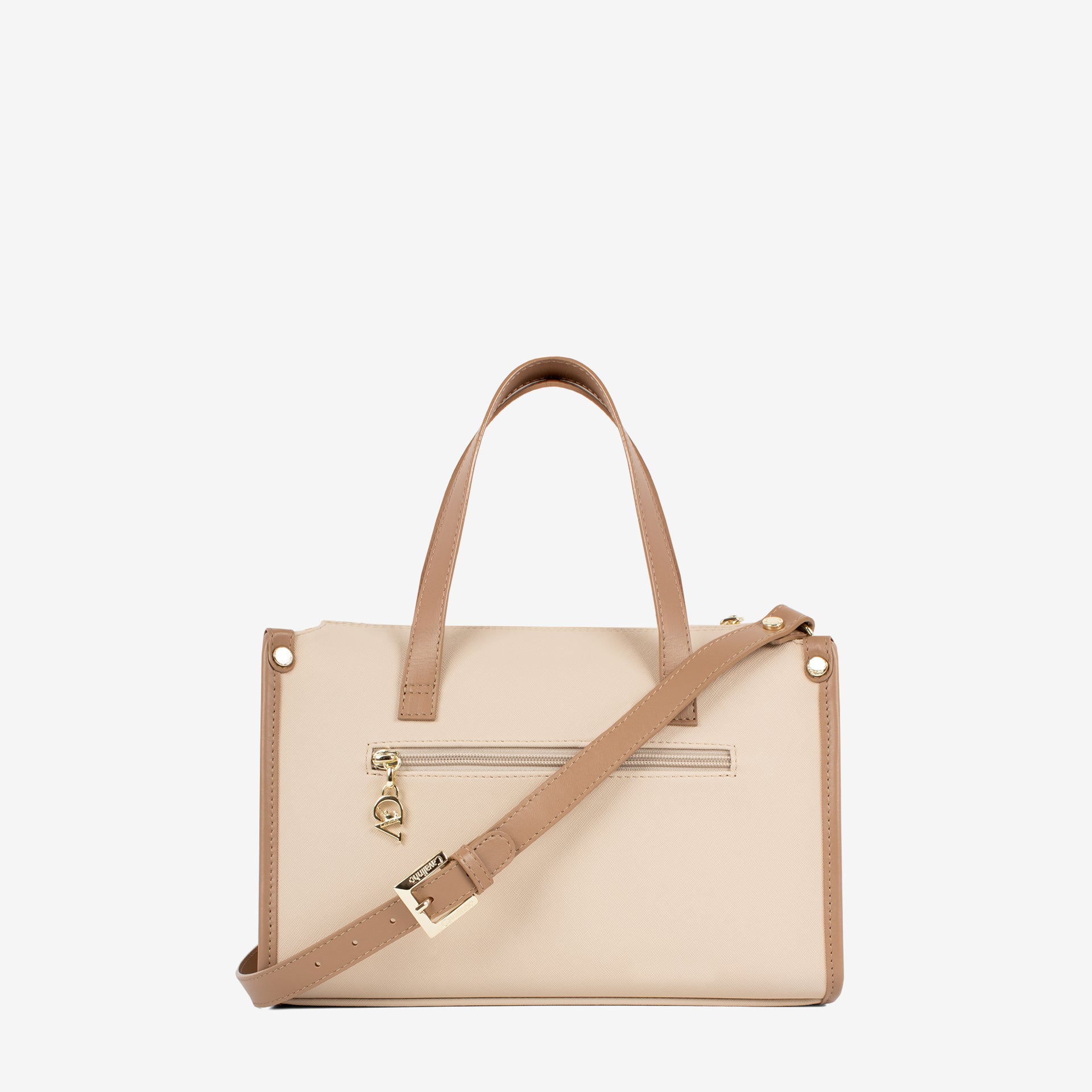 CV by Cavalinho beige and white handbag with croc-effect patent leather detailing SKU 16280655.31 #color_beige / white, beige / blanc, bege / branco