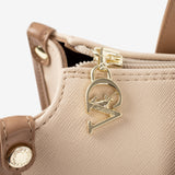 CV by Cavalinho beige and white handbag with croc-effect patent leather detailing SKU 16280655.31 #color_beige / white, beige / blanc, bege / branco