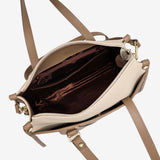 CV by Cavalinho beige and white handbag with croc-effect patent leather detailing SKU 16280655.31 #color_beige / white, beige / blanc, bege / branco