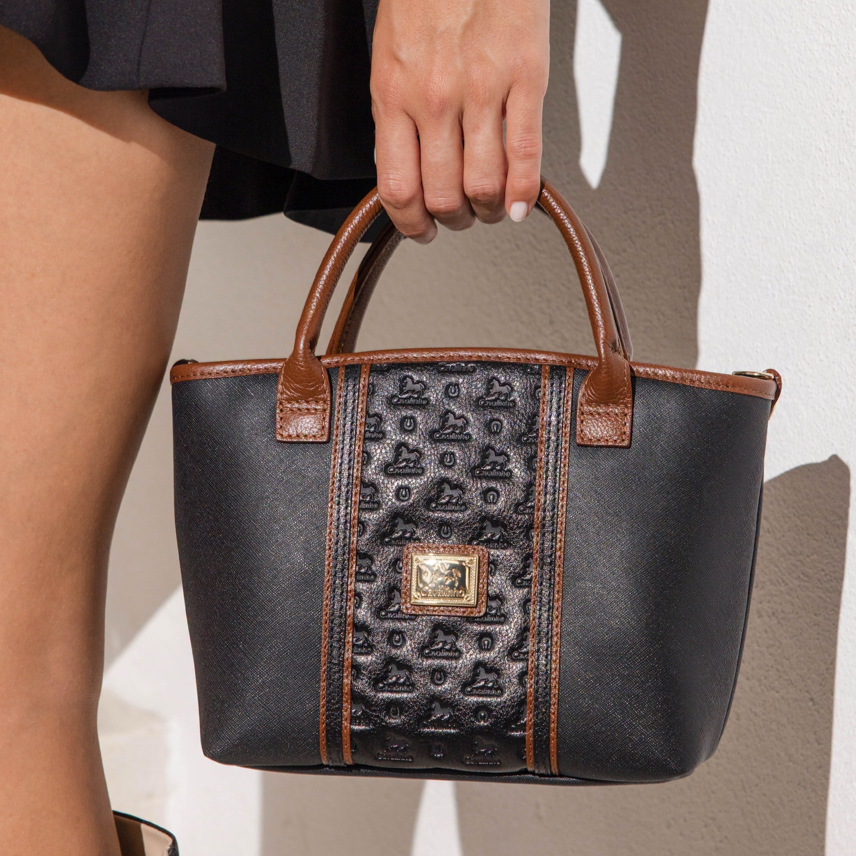 Cavalinho Origem Black Mini Handbag Tote SKU 16300577.32 #color_black / brown